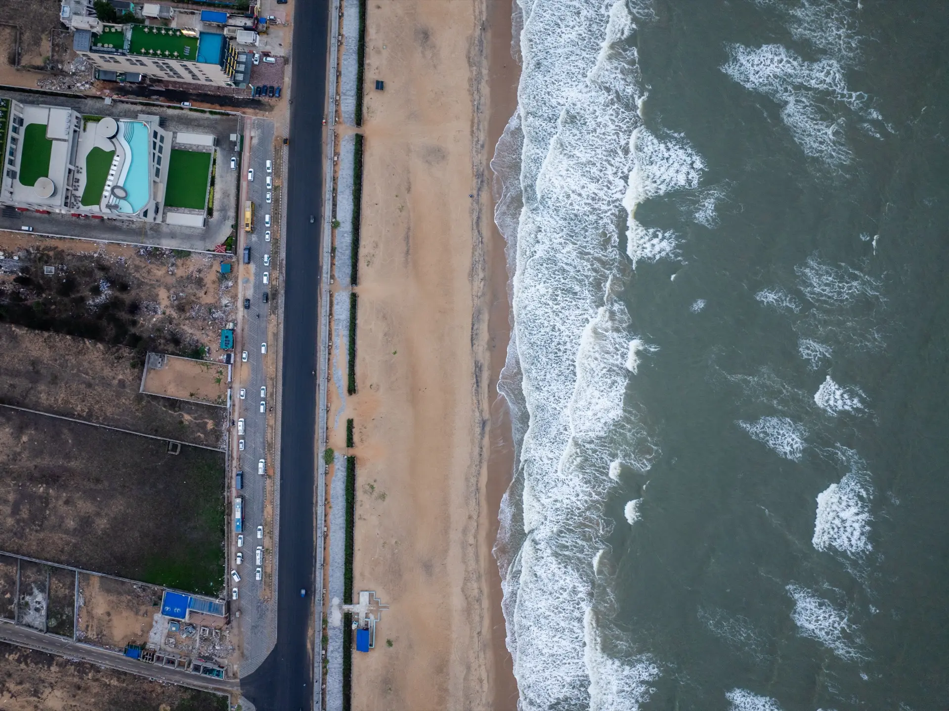 Puri coastline aerial